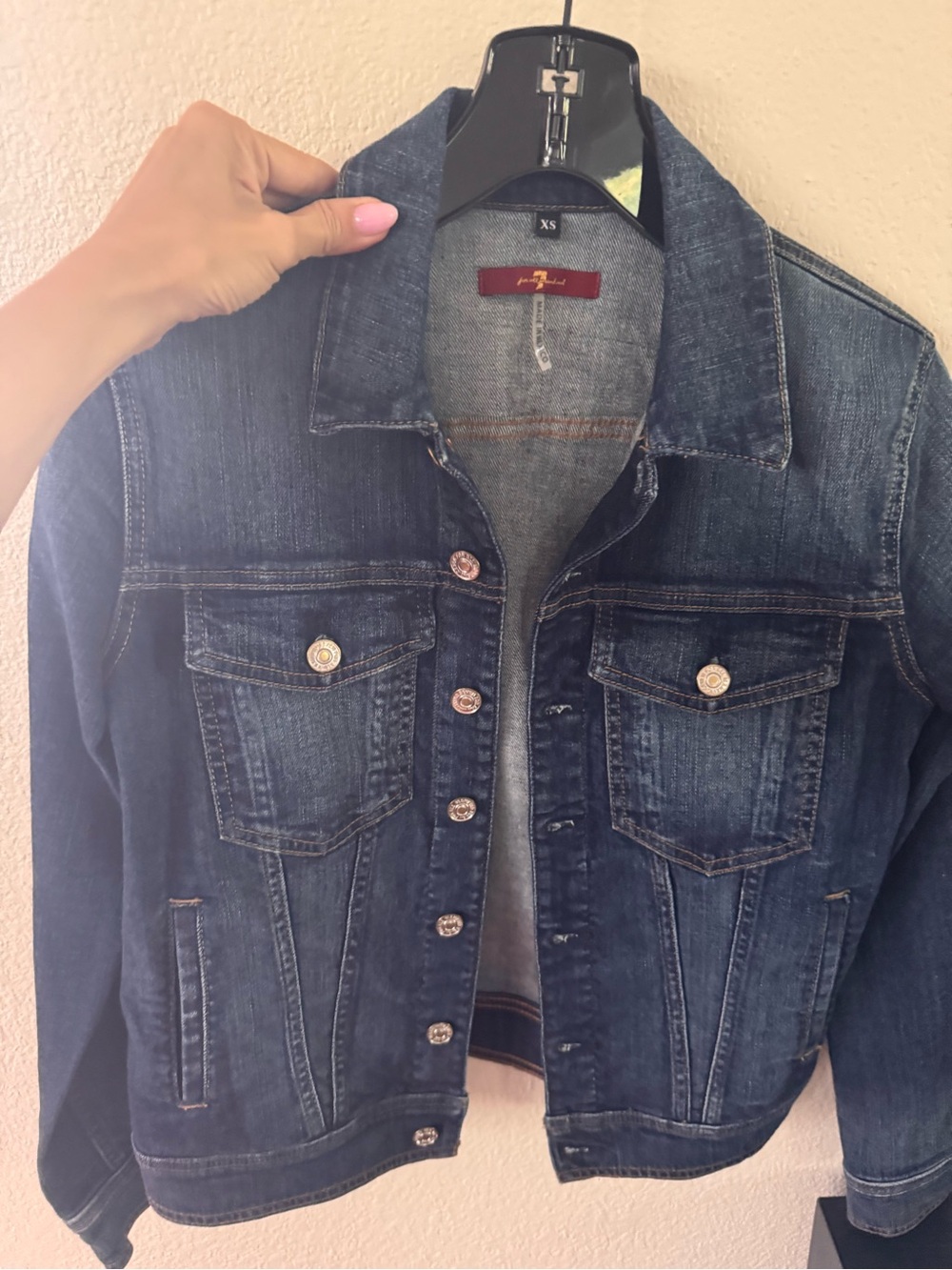 7 For All Mankind Dark Blue Denim Jacket